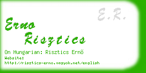 erno risztics business card