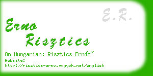 erno risztics business card